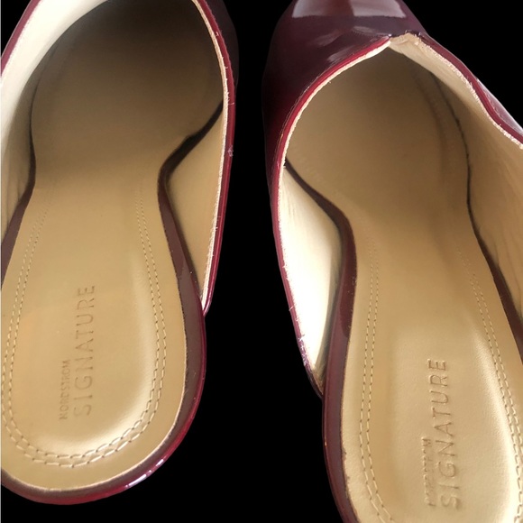 Nordstrom Signature Leather Ruby Red Heels Made in Italy Size 40 (8.5) - Picture 4 of 6